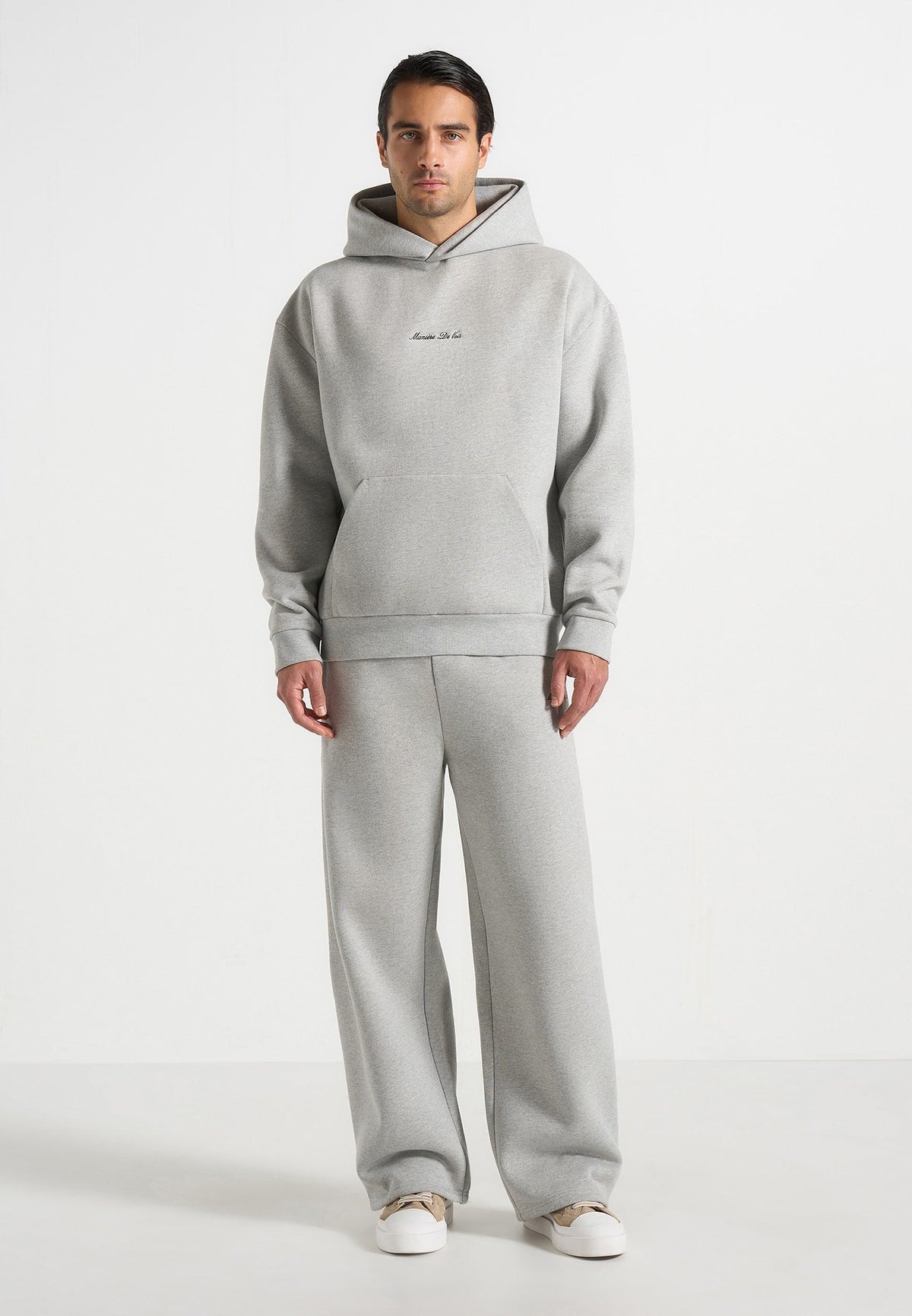 JS001 - Unisex Signature Relaxed Fit Hoodie - Grey Marl