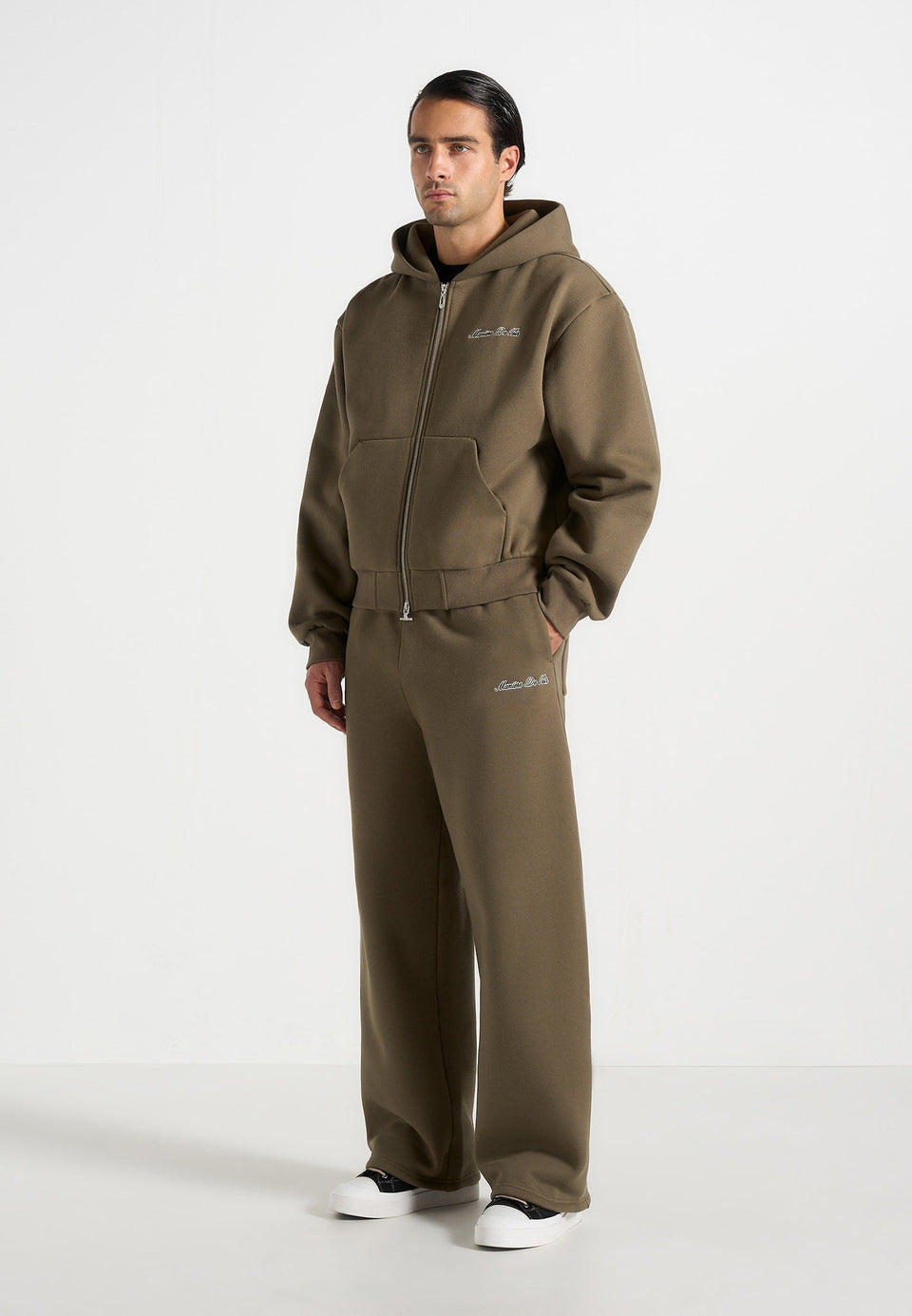 JS003 - Unisex Signature Wide Leg Joggers - Olive