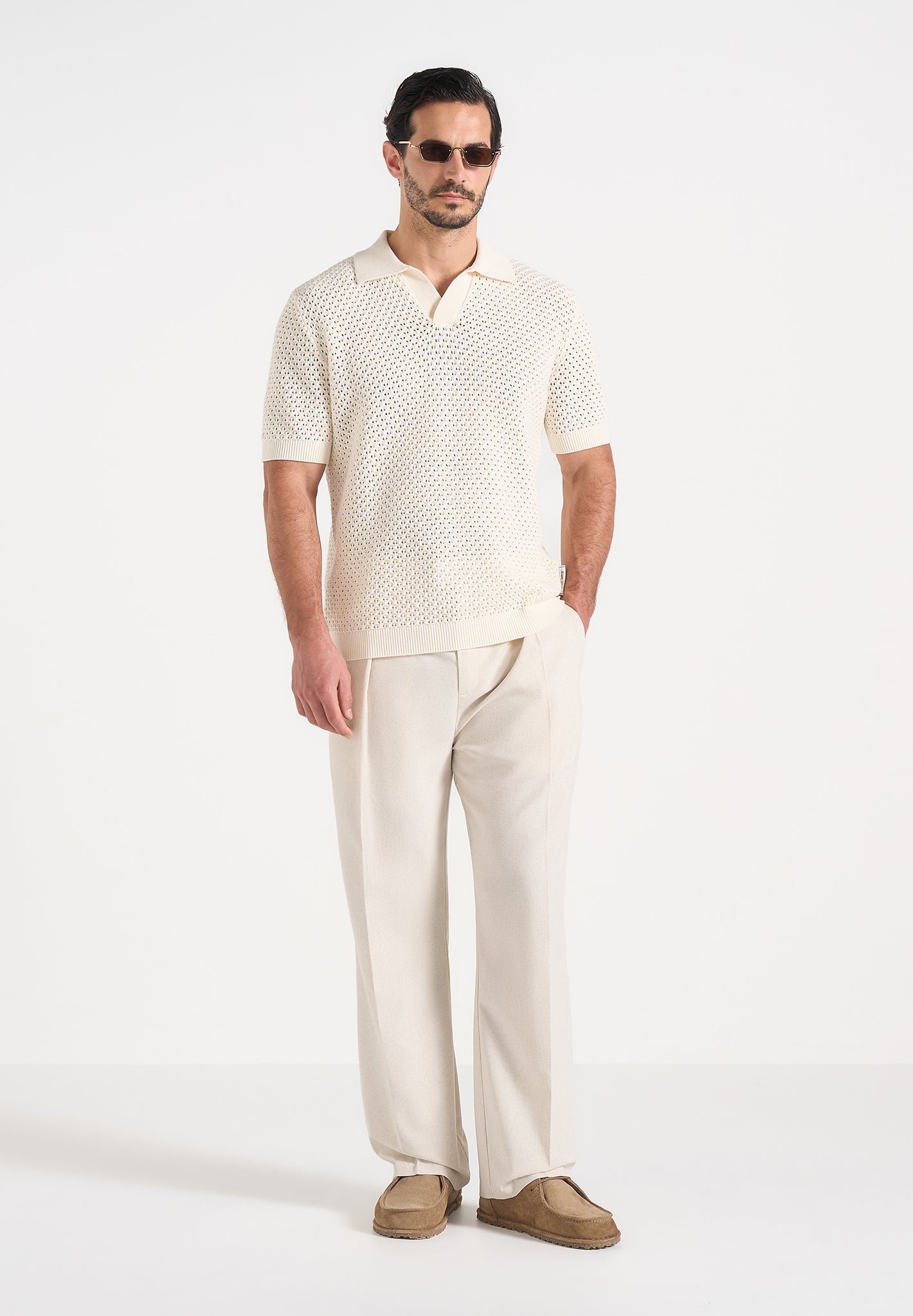 Dorian - Pleated Linen Pants - Natural 