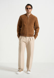 Arsene - Suede Bomber Jacket - Fawn