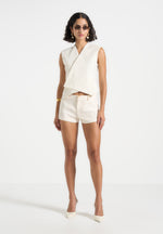 elle-tailored-mini-shorts-off-white