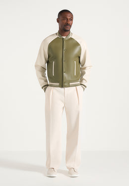 guy-contrast-leather-bomber-jacket-olive-cream