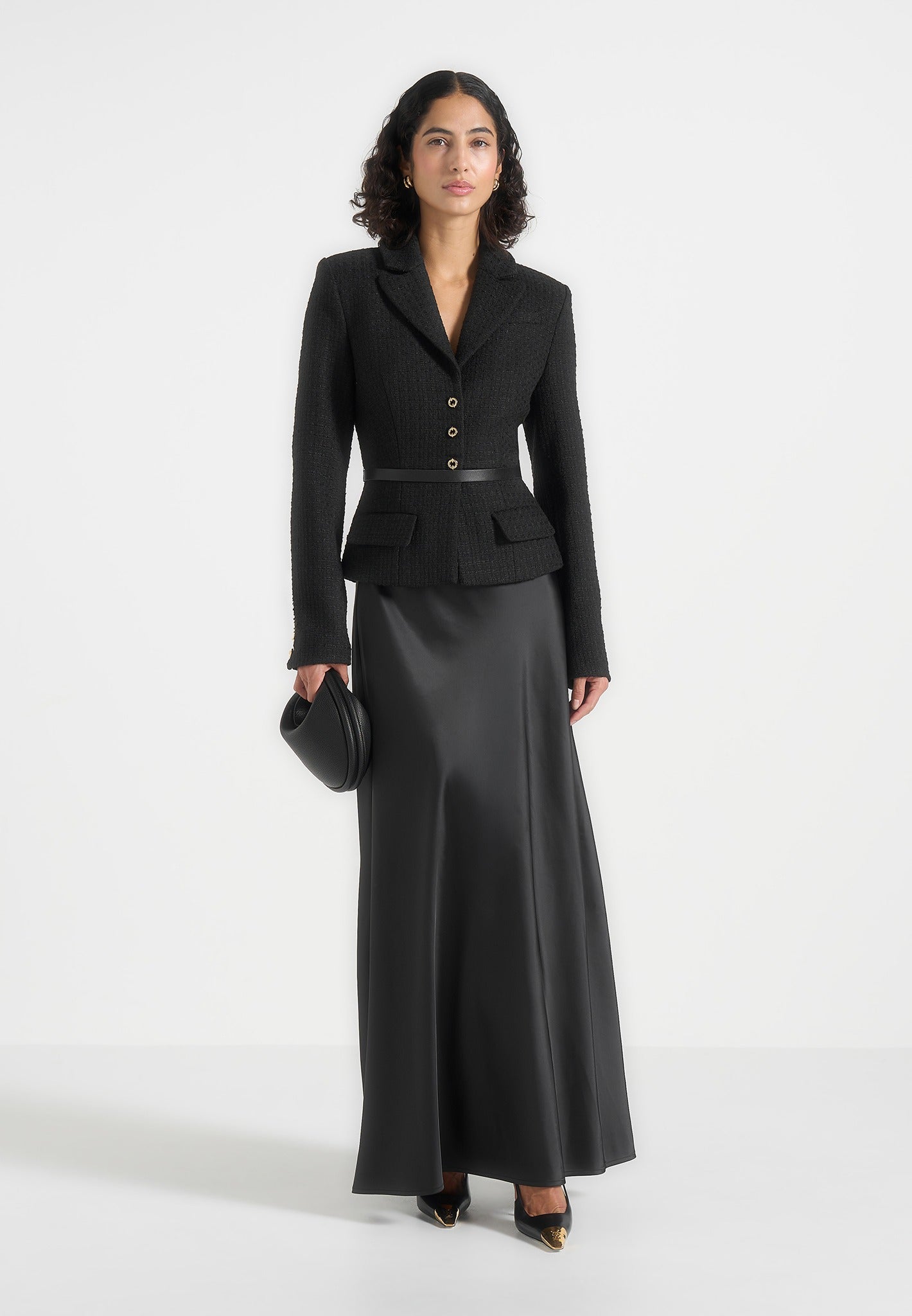 grace-boucle-and-satin-belted-blazer-maxi-dress-black