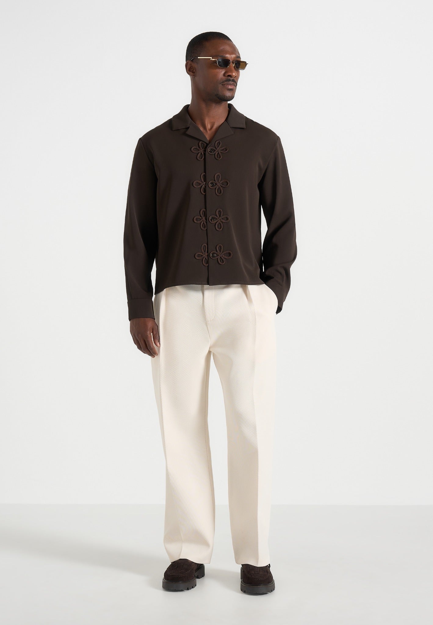 Dorian - Pleated Tailored Pants - Cream