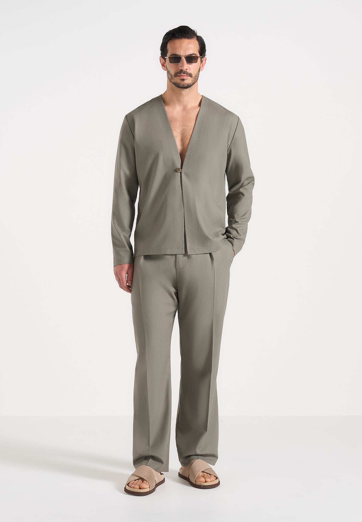 Axel - Minimal Kimono Shirt - Khaki 