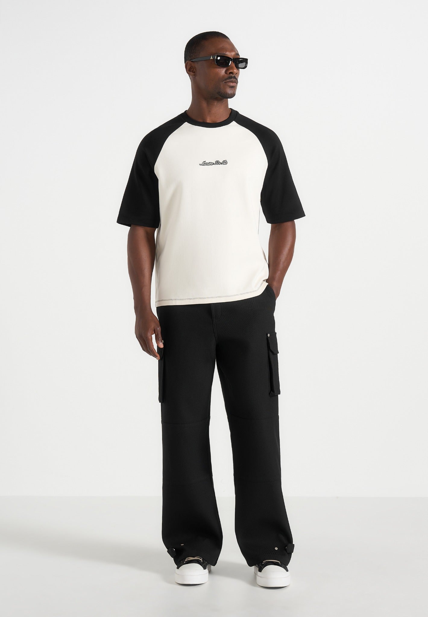 Mathis - Twill Signature Wide Leg Cargo Pants - Black