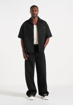 Brook - Unisex Signature Twill Boxy Shirt - Black