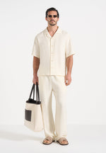 Harley - Unisex Textured Revere Shirt - Cream