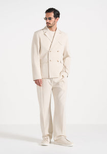 Didier - Double Breasted Linen Suit Blazer - Natural