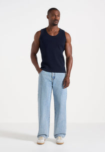 VS001 - Ribbed Cotton Tank Top - Navy