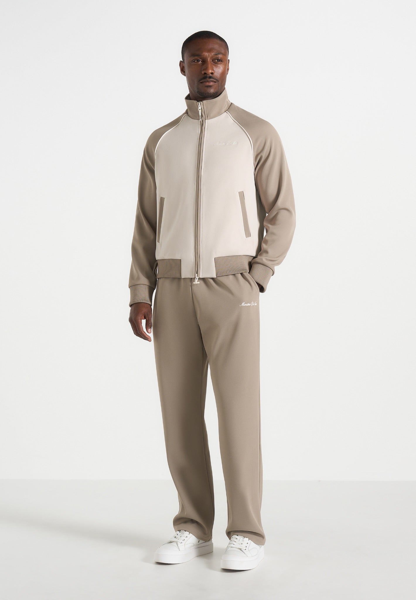 Signature Piped Track Pants - Taupe 