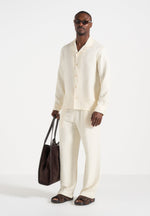 Addison - Unisex Textured Relaxed Fit Pants - Cream