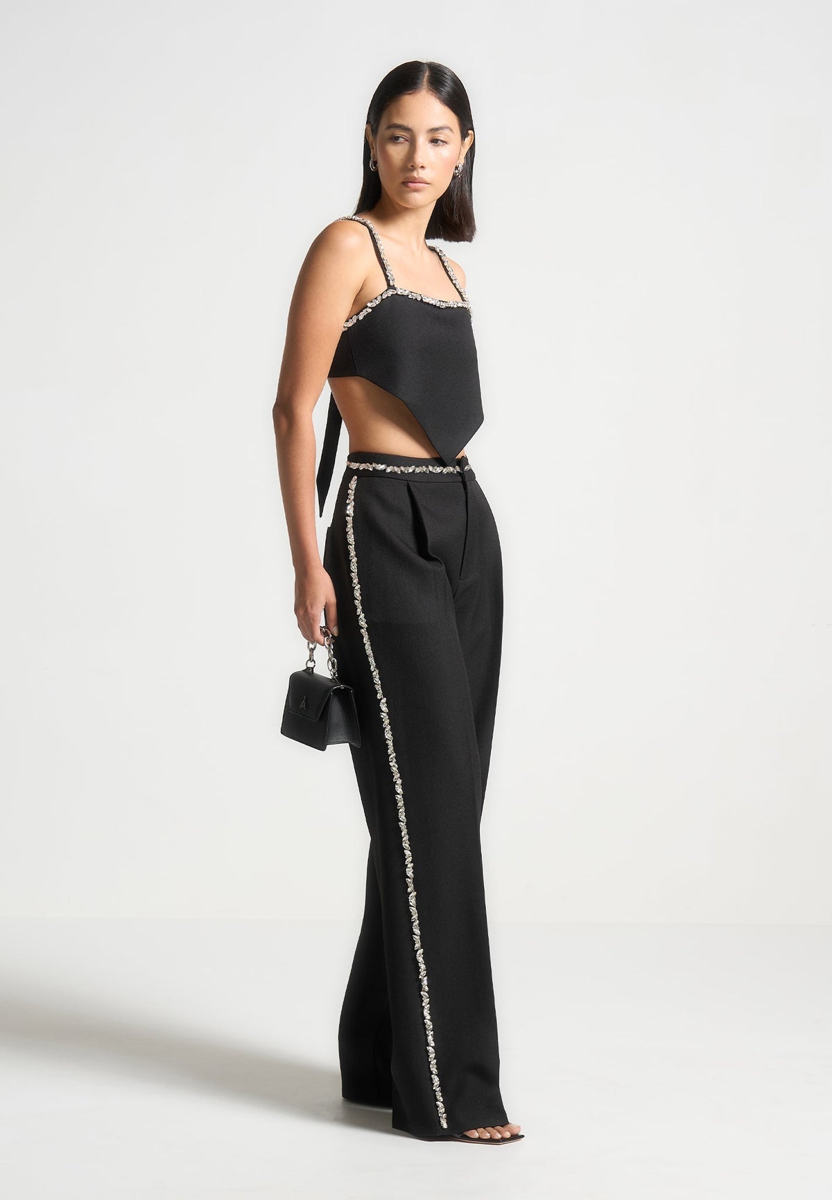 Patricia - Embellished Tailored Pants - Black