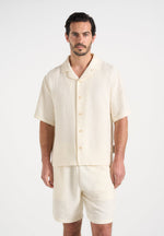 Harley - Unisex Textured Revere Shirt - Cream
