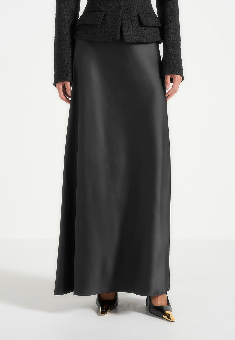 grace-boucle-and-satin-belted-blazer-maxi-dress-black