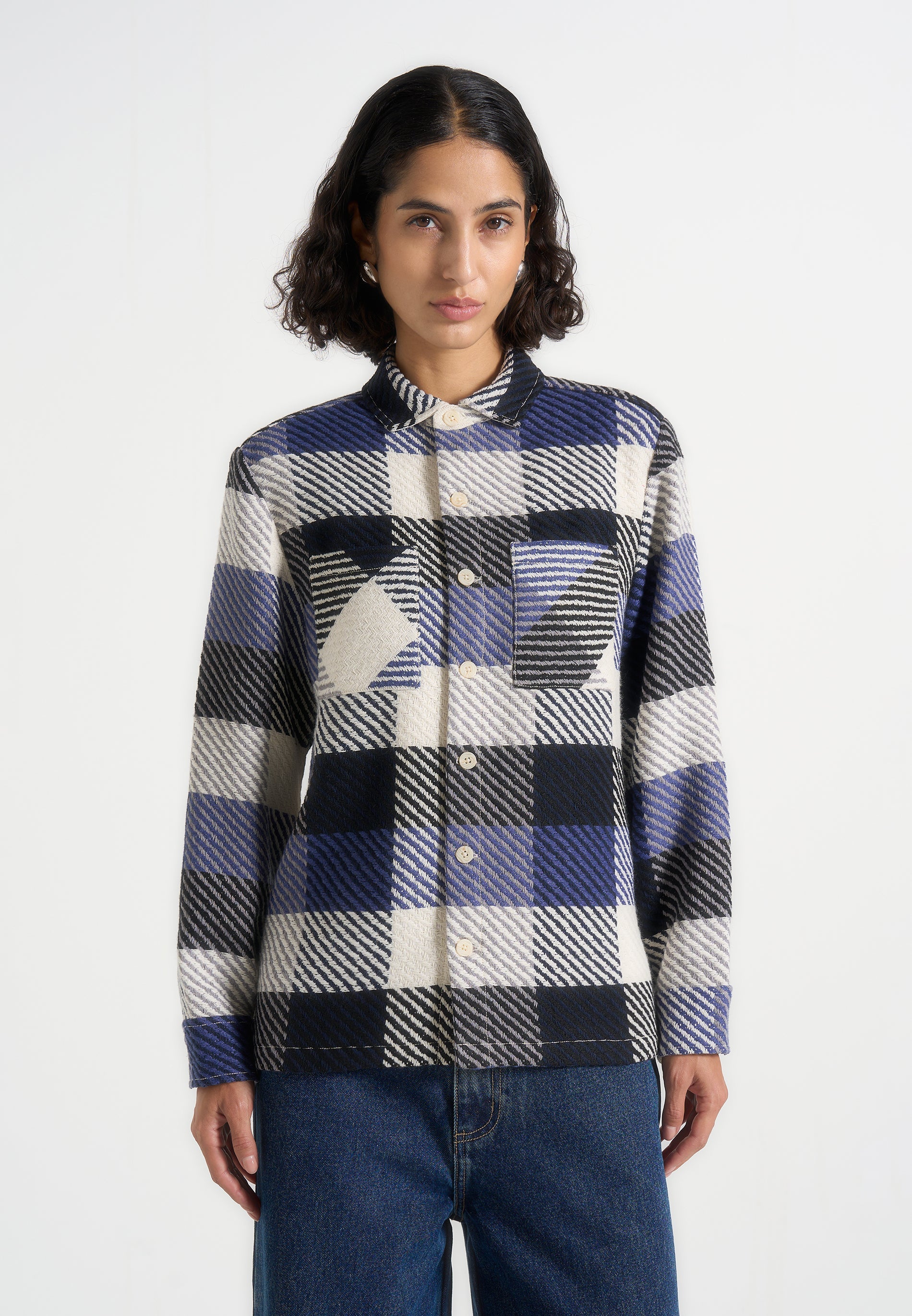 rune-unisex-check-overshirt-navy