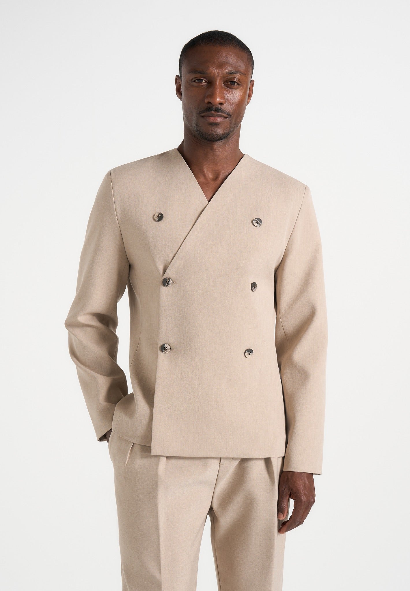 Timeo - Tailored Kimono Blazer - Beige 