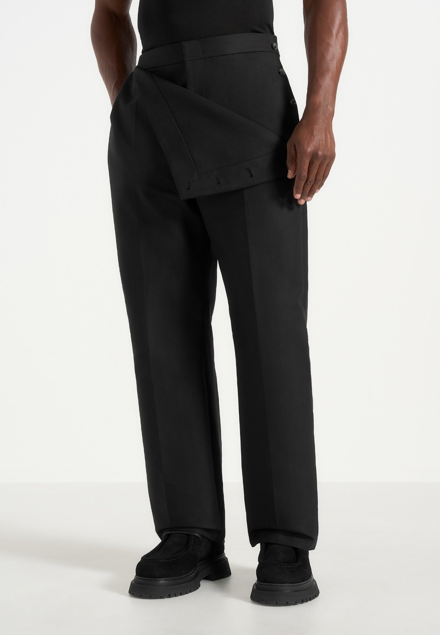 Henri - Foldover Pants - Black 