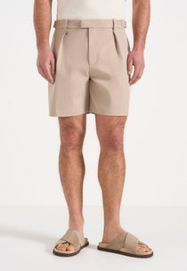 Marin - Tailored Pleated Shorts - Beige