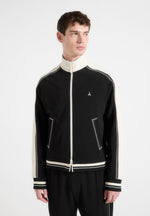 Tristan - Contrast Whipstitch Raglan Track Jacket - Black