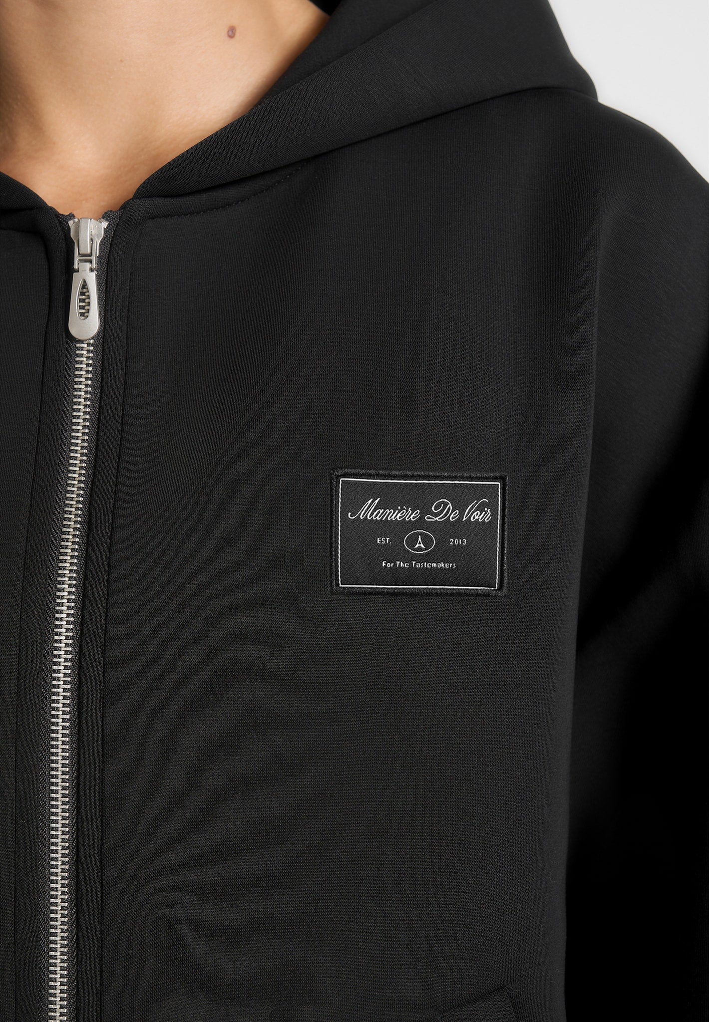 ray-unisex-neoprene-cropped-zip-hoodie-black