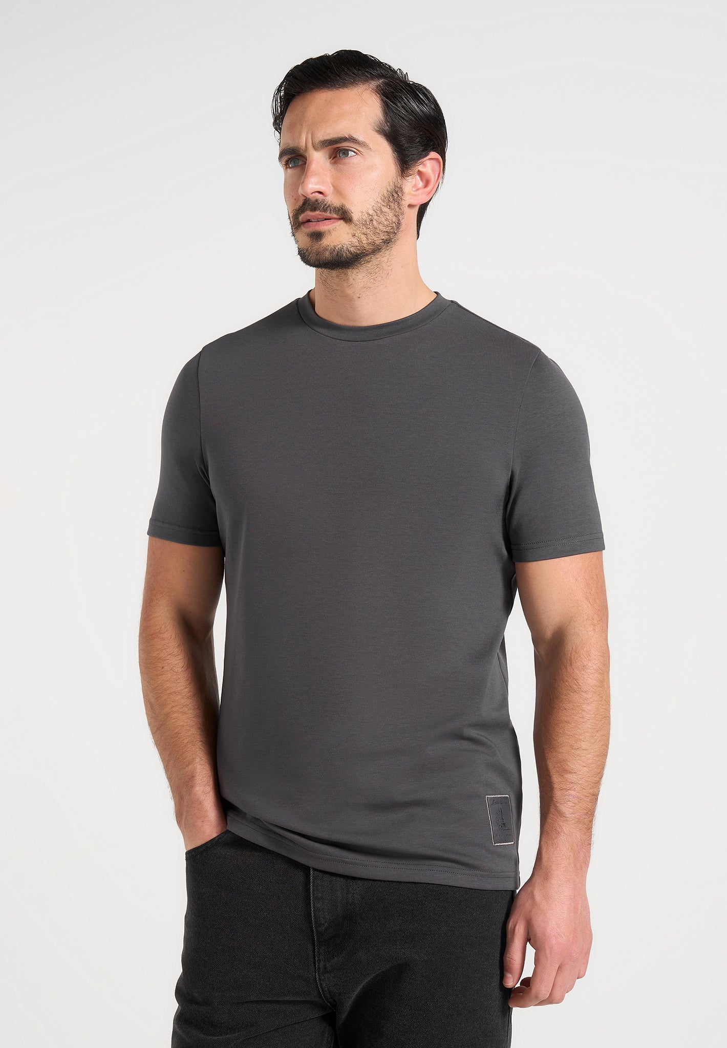 TS003 - Fitted Luxe T-Shirt - Charcoal Grey 