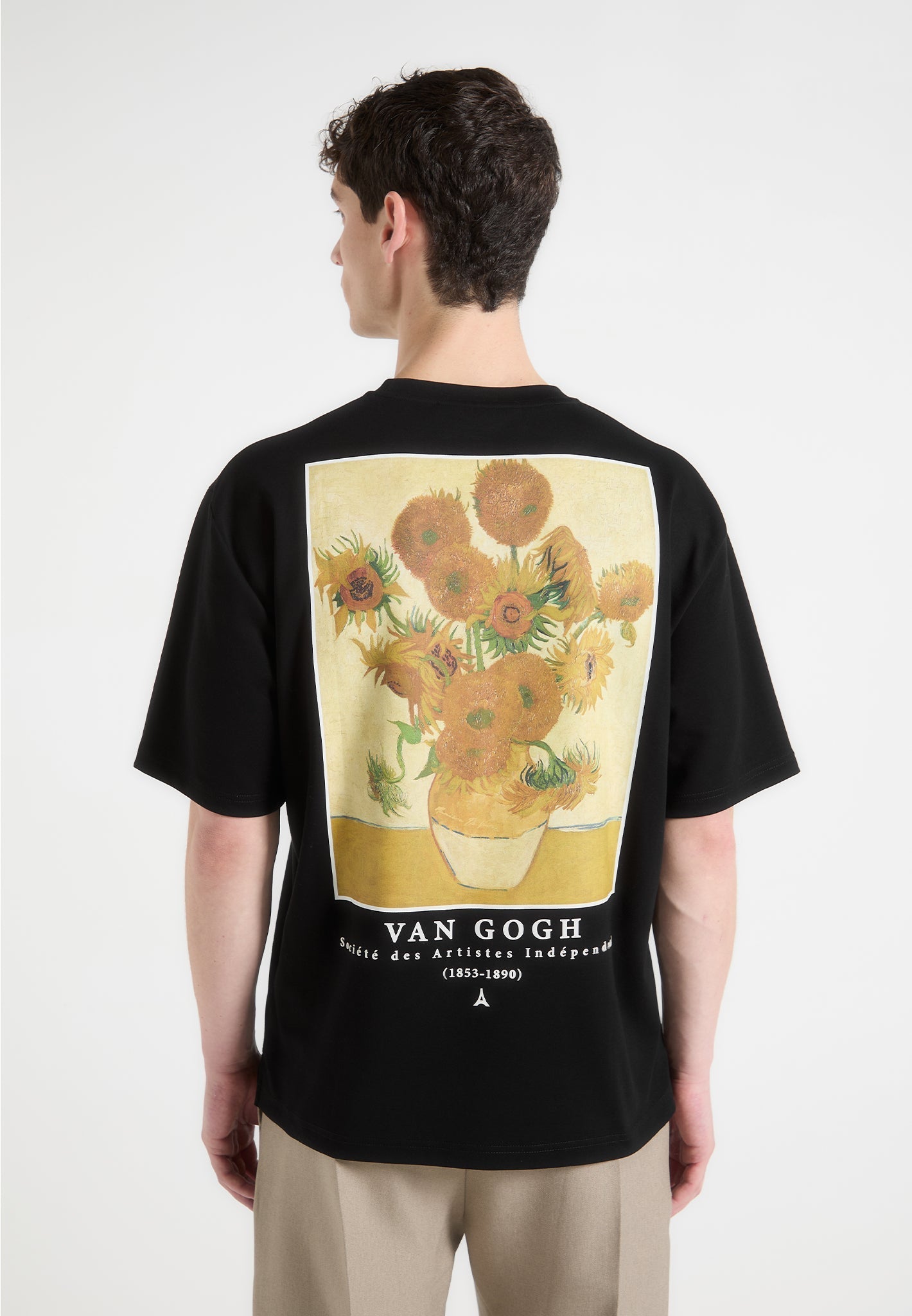 Sunflowers - Van Gogh Cotton T-Shirt - Black