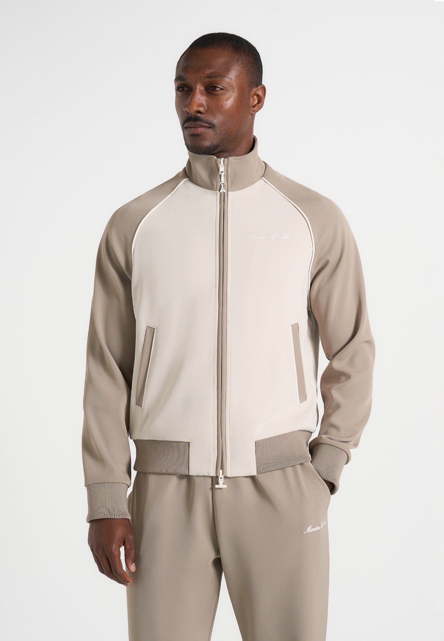 Signature Piped Track Jacket - Taupe/Beige 