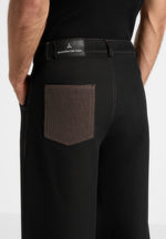 Lazare - Wide Leg Twill Jeans - Black