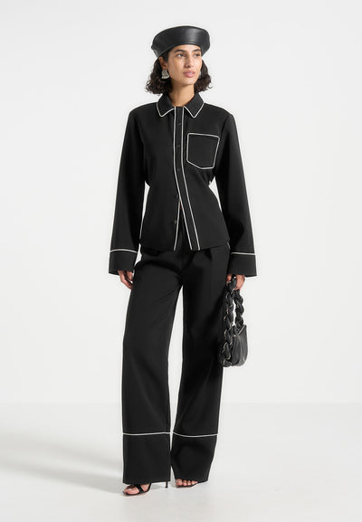 contrast-piped-pleated-trousers-black-white