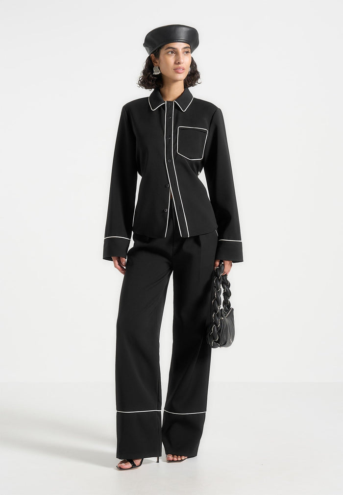 contrast-piped-pleated-trousers-black-white