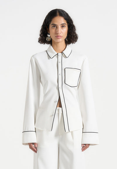 contrast-piped-backless-tie-shirt-white-black