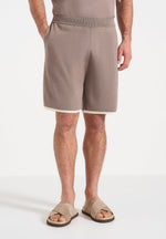 Regis - Contrast Detail Knit Shorts - Mushroom