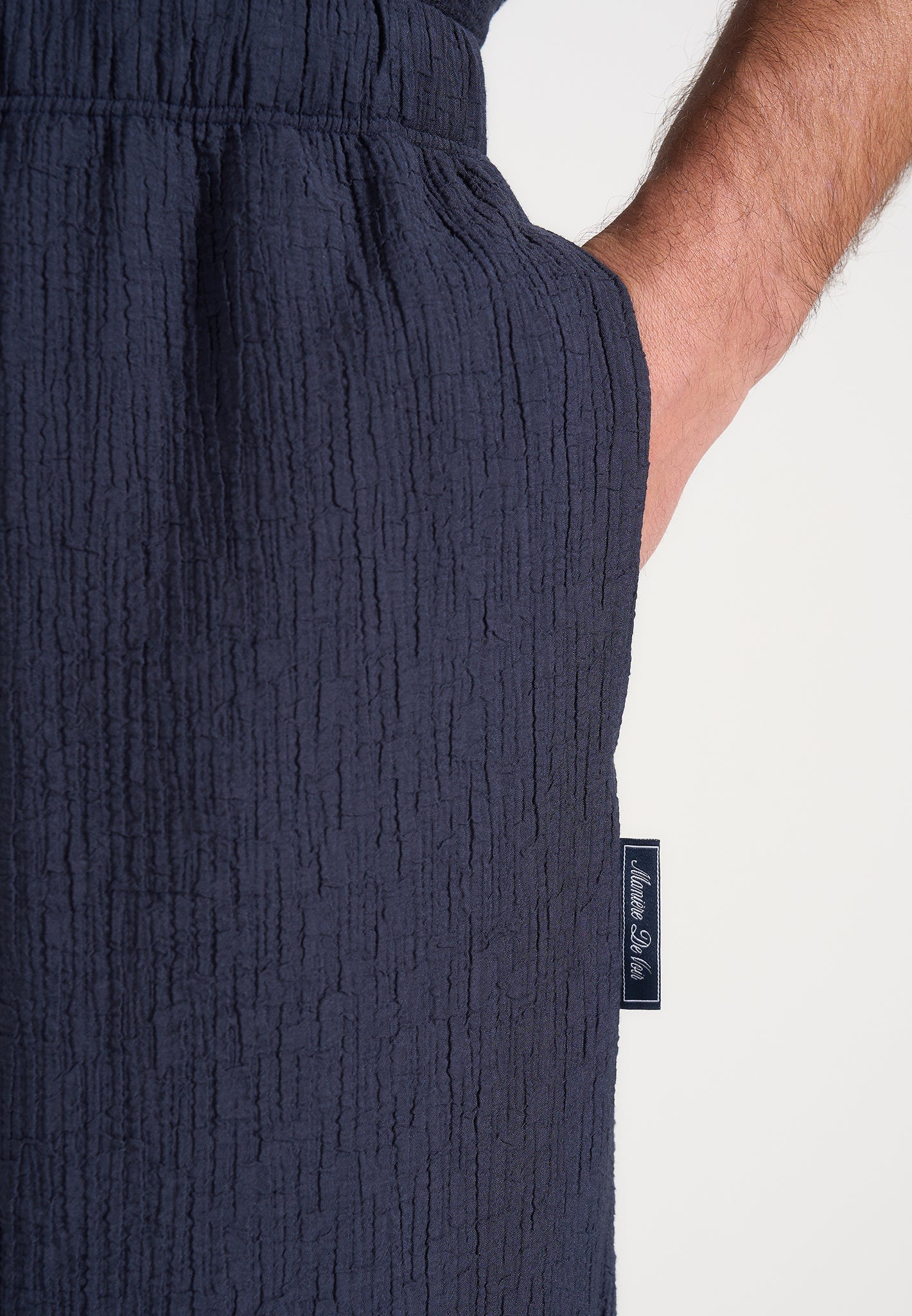 Addison - Unisex Textured Relaxed Fit Pants - Navy