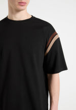 Georges - Varsity Cotton T-Shirt - Black/Taupe