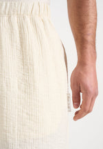 Ari - Unisex Textured Shorts - Cream