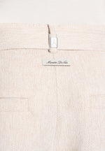 Loic -  Wide Leg Textured Pants with Belt - Cream