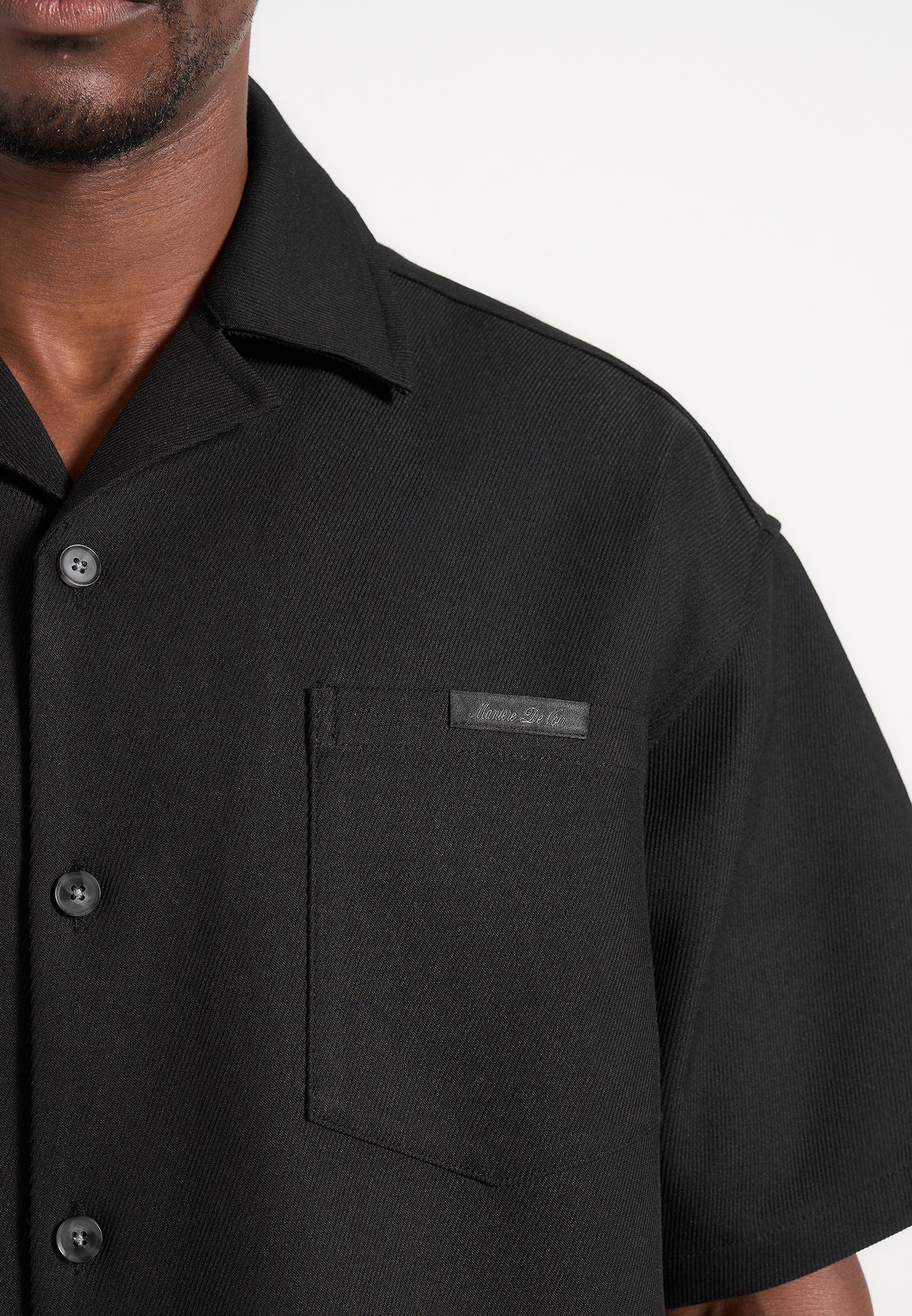 Brook - Unisex Signature Twill Boxy Shirt - Black