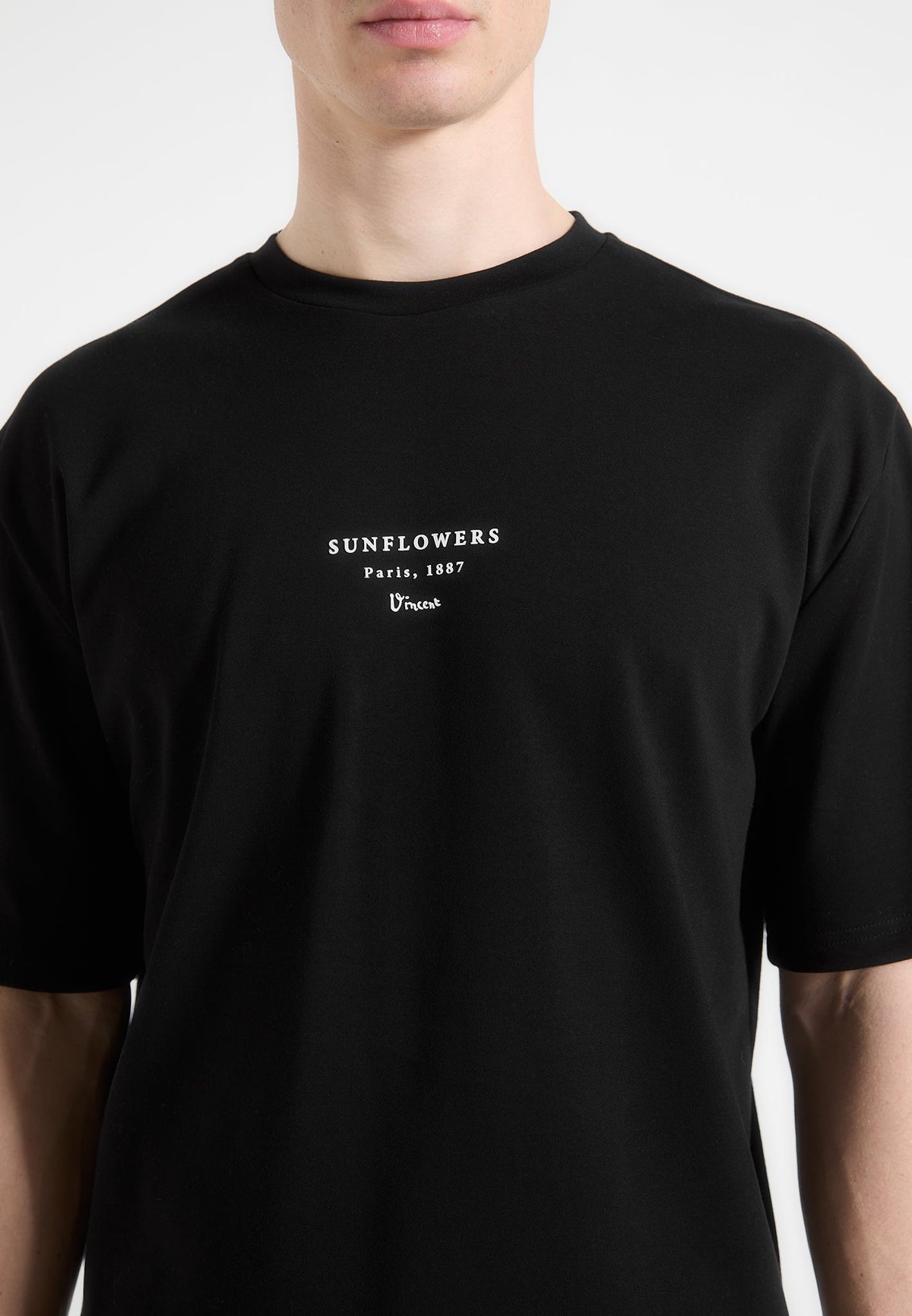 Sunflowers - Van Gogh Cotton T-Shirt - Black