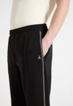 Gael - Contrast Whipstitch Relaxed Track Pants - Black