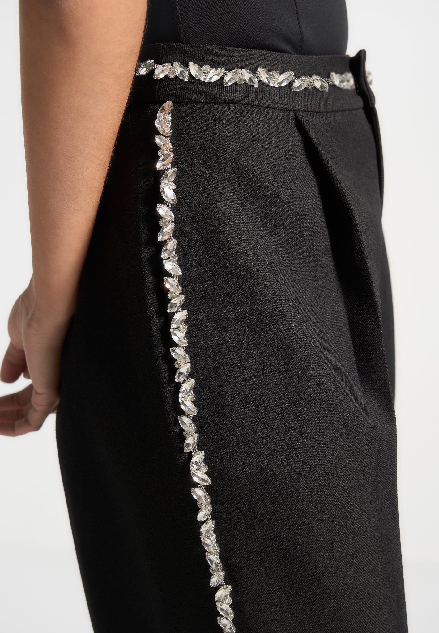 Patricia - Embellished Tailored Pants - Black