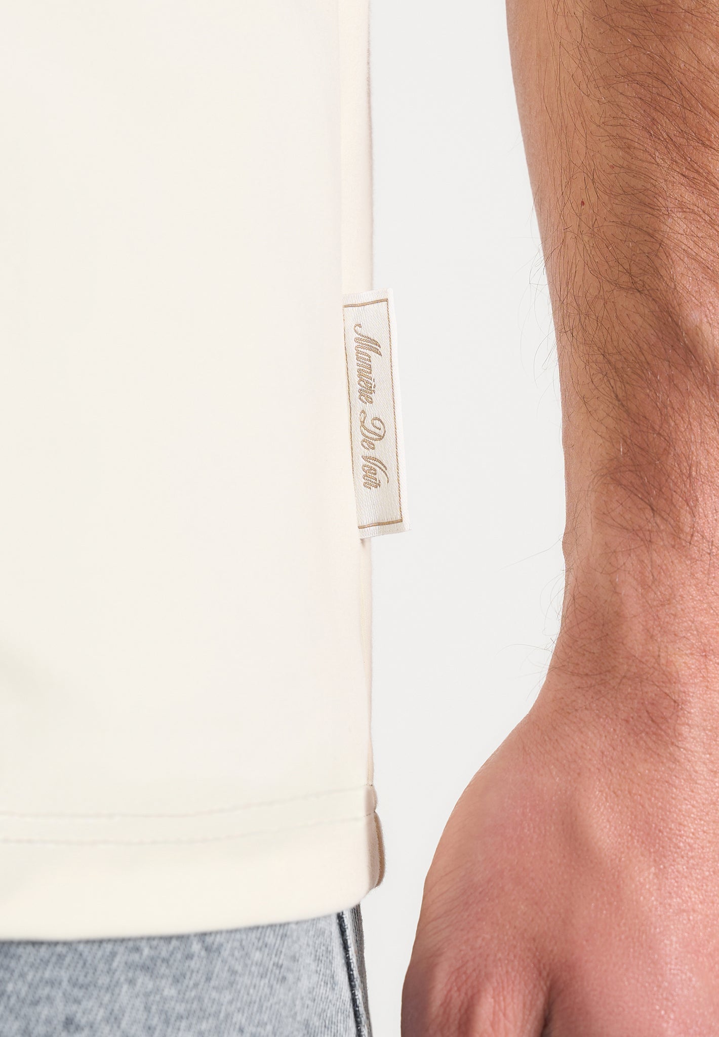 Joris - Whipstitch Pocket Detail T-Shirt - Cream