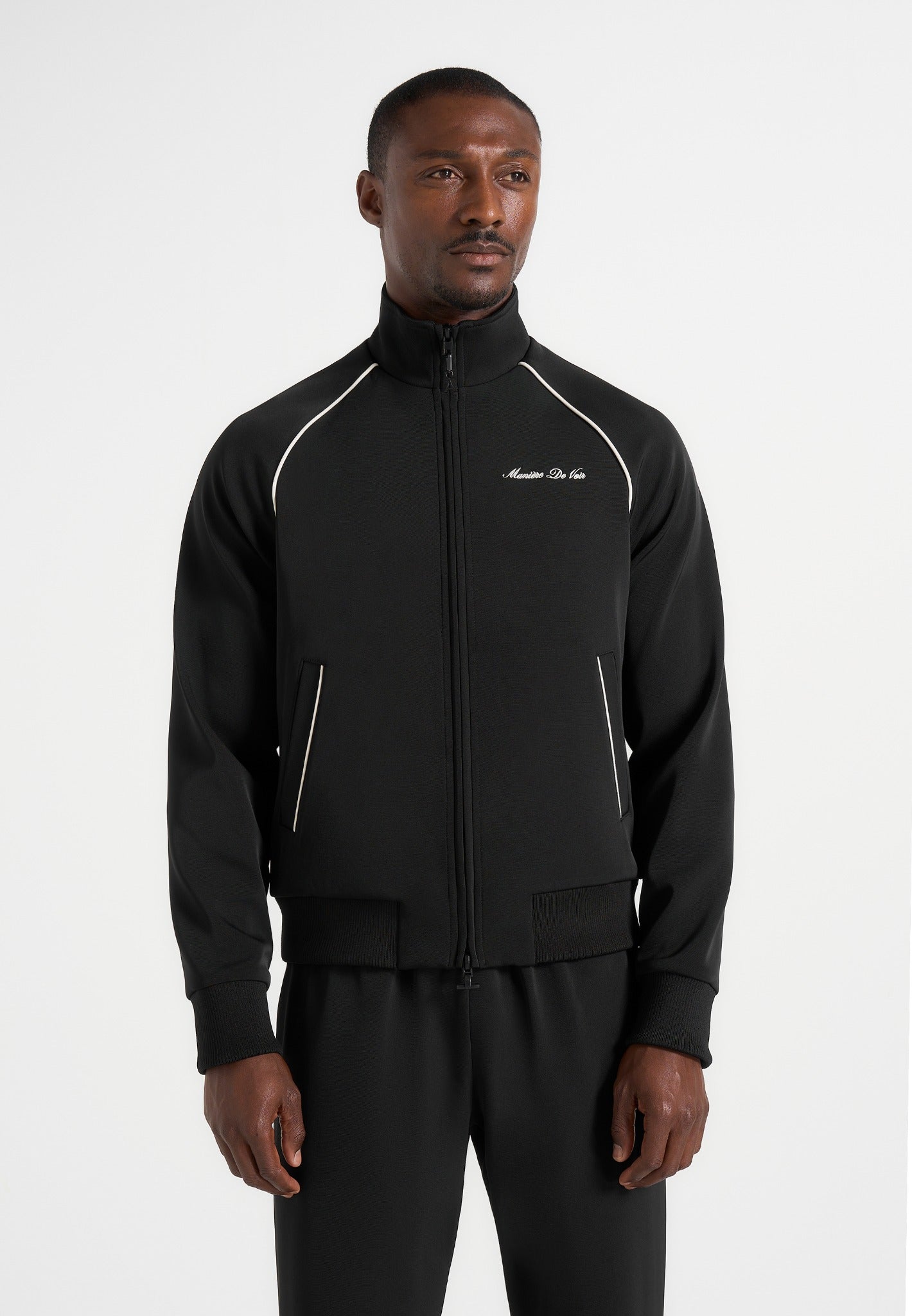 Signature Piped Track Jacket - Black 
