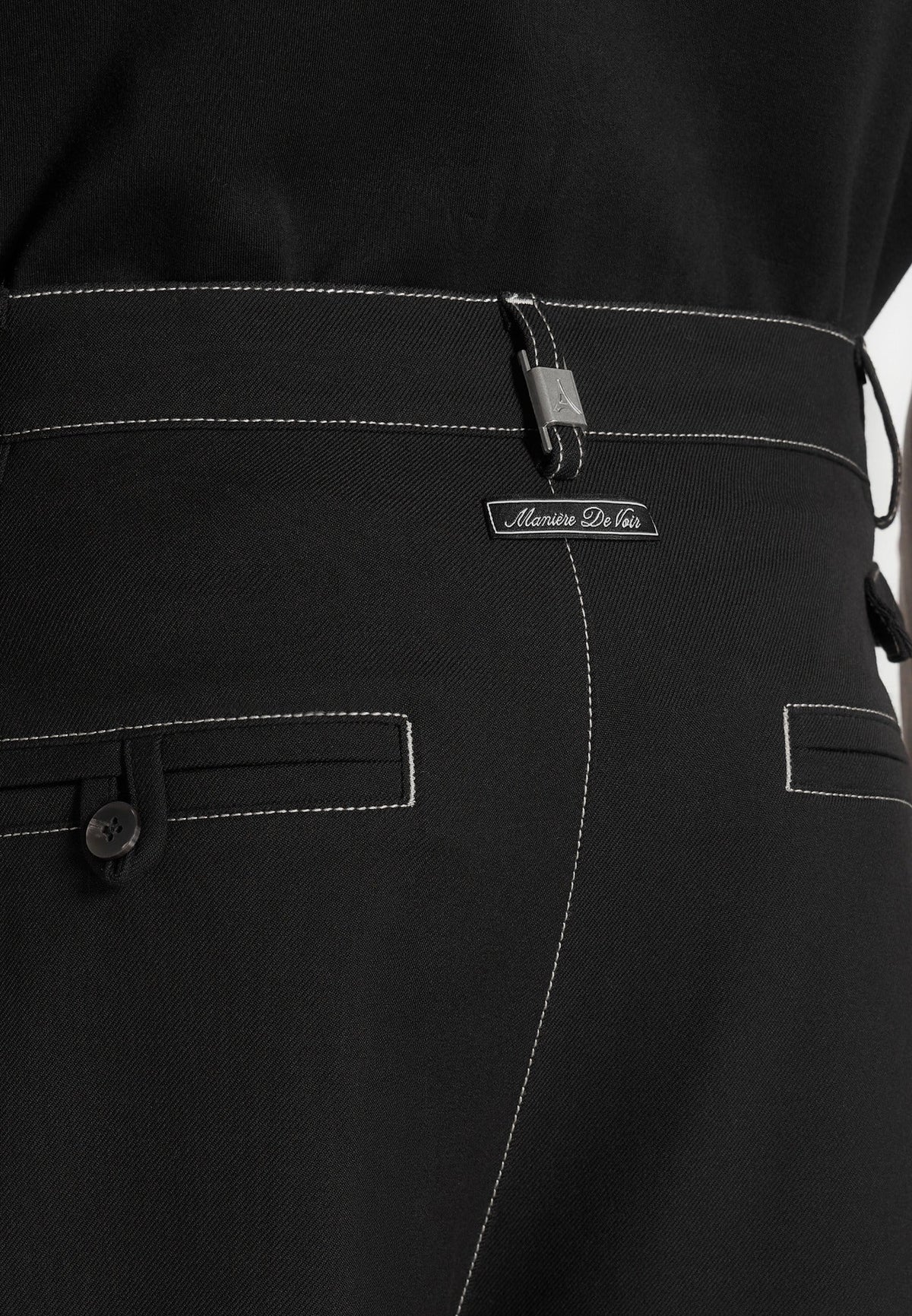 marceau-contrast-stitch-barrel-leg-trousers-black