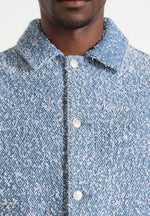 Damien - Boucle Denim Jacket With Back Pleat - Blue