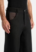 Lazare - Wide Leg Twill Jeans - Black