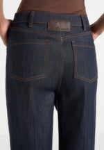 Astrid - Wrapover Denim Wide Leg Jeans - Indigo