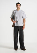 hugo-relaxed-fit-cotton-t-shirt-with-pleat-grey