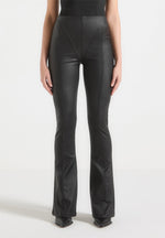 Wax Effect Fit and Flare Leggings - Black