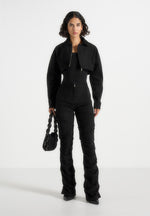 caroline-tacked-suede-fit-and-flare-trousers-black